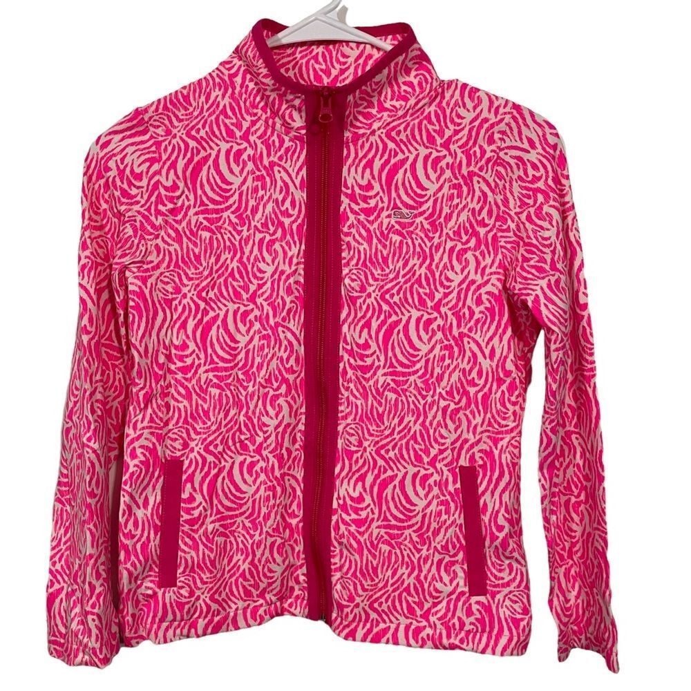 Vineyard Vines Pink Patterned Full Zip Jacket